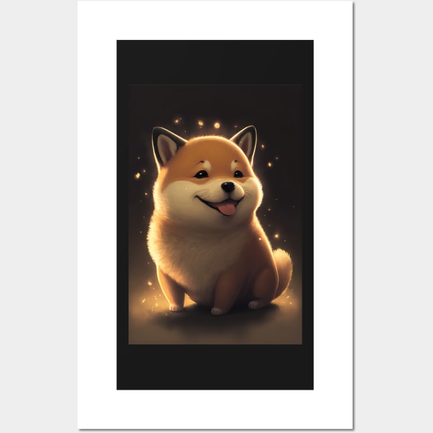 Happy Shiba Inu Dog Wall Art by KoolArtDistrict